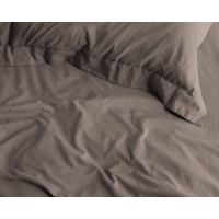 Cotton satin Fitted Sheet Primavera Deluxe Taupe