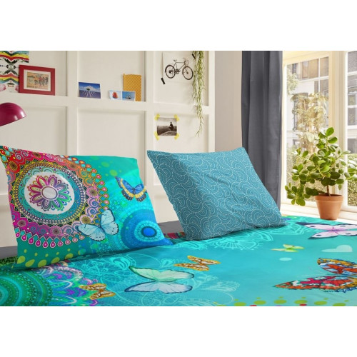 Bomuldssatin sengetøj New Prada med mandala, plantemotiver og sommerfugle  fra MyTrendyHome.dk