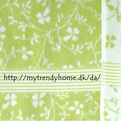 Frotte Portugisik Bomuldshåndklæder Vintage Floral grøn 50x100cm fra MyTrendyHome.dk