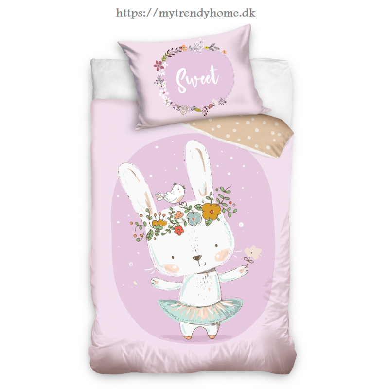 Junior sengetøj Sweet lavendel med sød kanin fra MyTrendyHome. dk