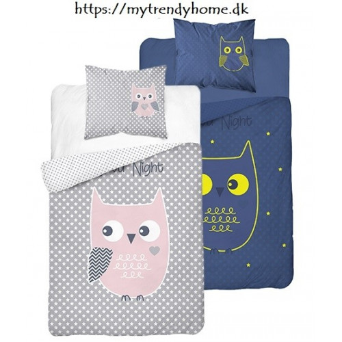 Selvlysende sengetøj Owl Good Night fra MytrendyHome.dk