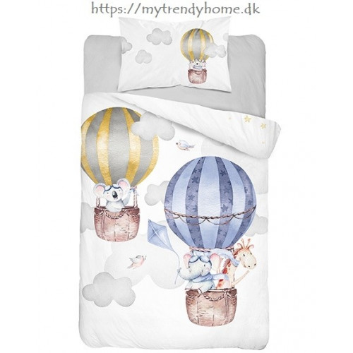 Dobbeltsidet Bambus sengetøj Luftballon Blå fra MyTrendyHome. dk