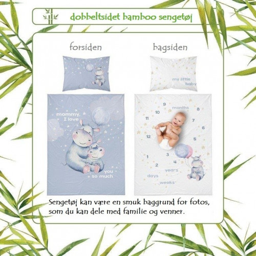 Dobbeltsidet Bambus sengetøj Lovely Mommy Blå fra MyTrendyHome. dk