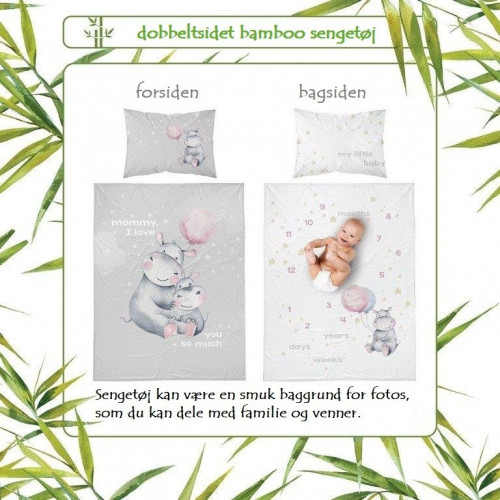 Dobbeltsidet Bambus sengetøj Lovely Mommy Grå fra MyTrendyHome. dk