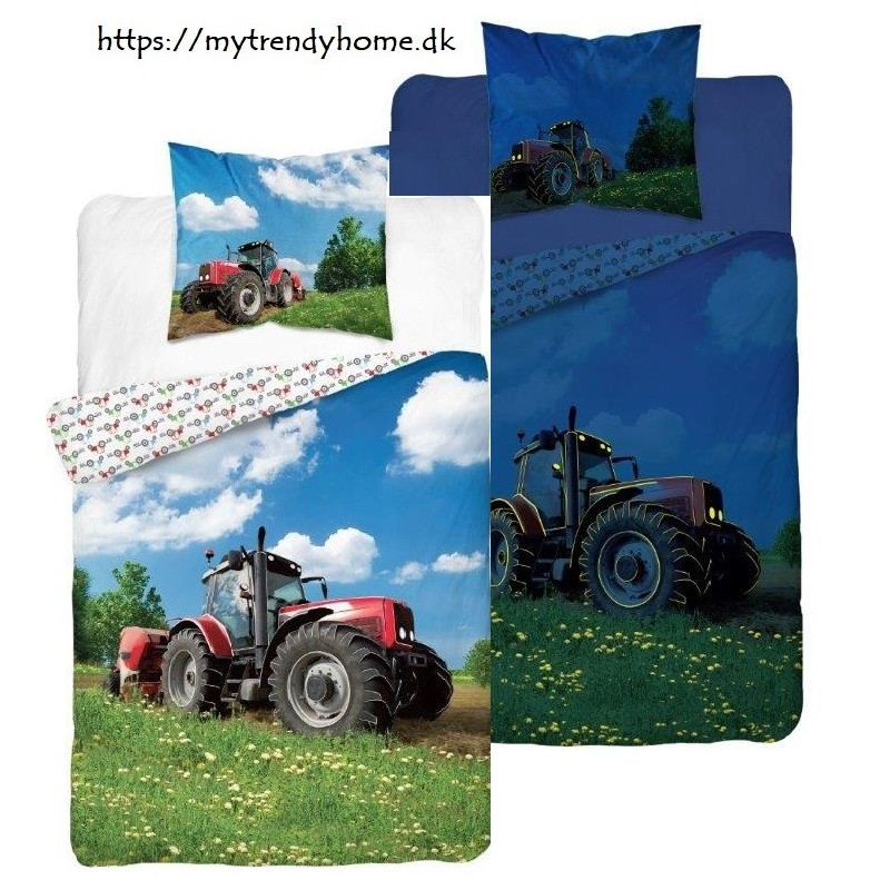 Glow-in-the-dark bedding Tractor Red