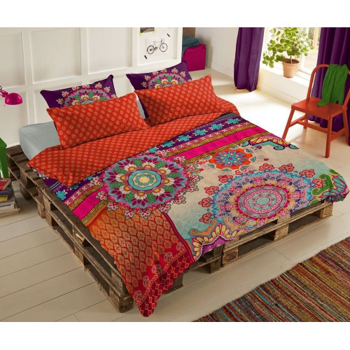 Bomuldssatin sengetøj Regina med mandala ornament fra MyTrendyHome.dk