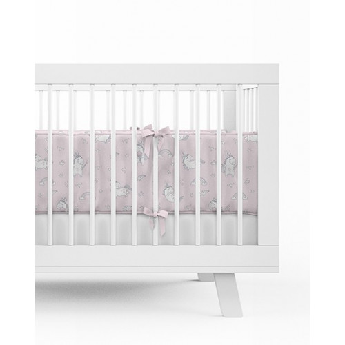 Dobbeltsidet sengetøj med sengerand Unicorn Pink - MyTrendyHome.dk