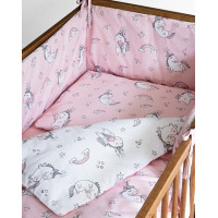 Bedding with protective bumper Unicorn Pink