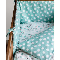 Bedding with protective bumper Little Cats Green