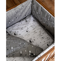 Bedding with protective bumper Cats Grey