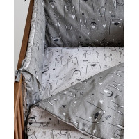 Bedding with protective bumper Cats Grey