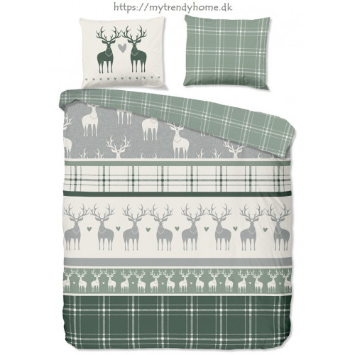 Flannel Christmas Bed Linen Bjerk Green