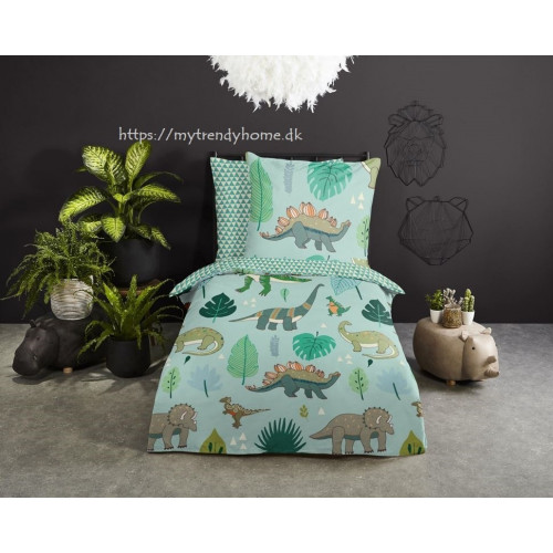 Junior sengetøj Dinono i ren bomuld med dinosaur fra MyTrendyHome. dk