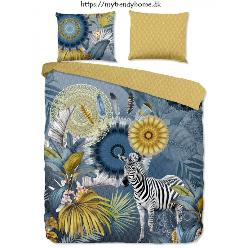 Bomuldssatin sengetøj Laska Blue med mandala ornament fra MytrendyHome