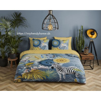 Bomuldssatin sengetøj Laska Blue med mandala ornament fra MytrendyHome