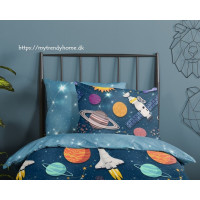 Flonel sengesæt Spaceworld med astronauter fra MyTrendyHome.dk