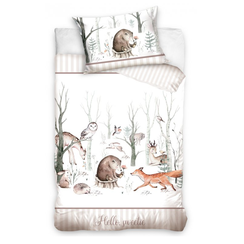 Junior sengetøj Hello med sød skovens dyr fra MyTrendyHome. dk