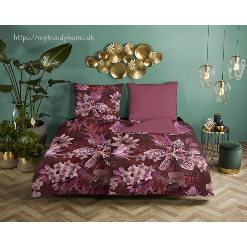Bomuldssatin sengetøj Farze med blomster -