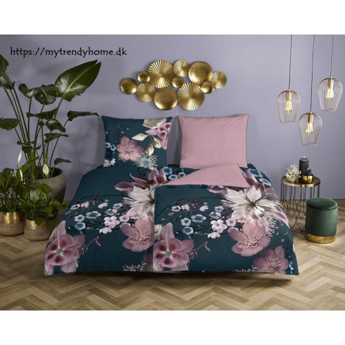 Bomuldssatin sengetøj Guana med eksotiske blomster - MyTrendyHome.dk
