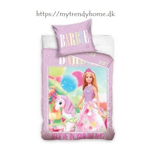 Sengetøj  Barbie med Barbie dukke fra MyTrendyHome. dk