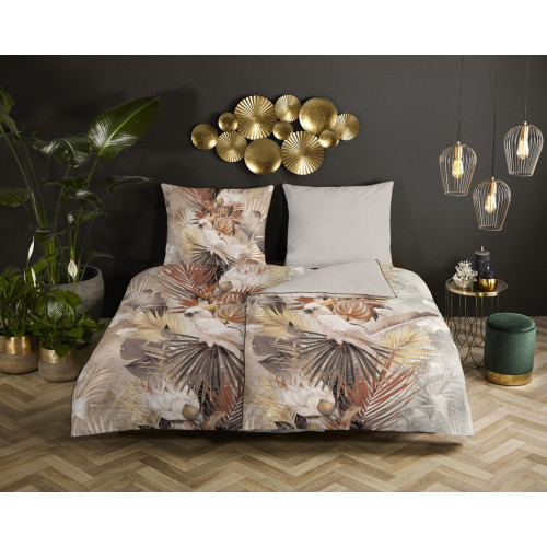 Bomuldssatin sengetøj Pippa med eksotiske blomster - MyTrendyHome.dk