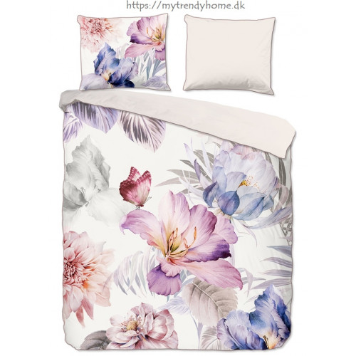 Bomuldssatin sengetøj Caen med eksotiske blomster - MyTrendyHome.dk