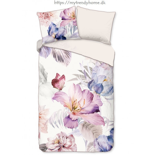 Bomuldssatin sengetøj Caen med eksotiske blomster - MyTrendyHome.dk