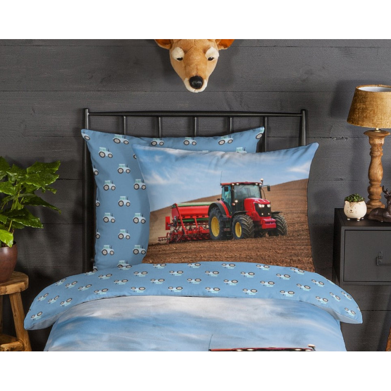 Flonel sengesæt Red Traktor i 100% bomuld fra