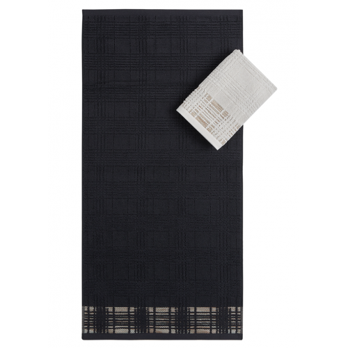 Bomuldshåndklæde Grid med elegant ternet mønster fra MyTrendyHome.dk