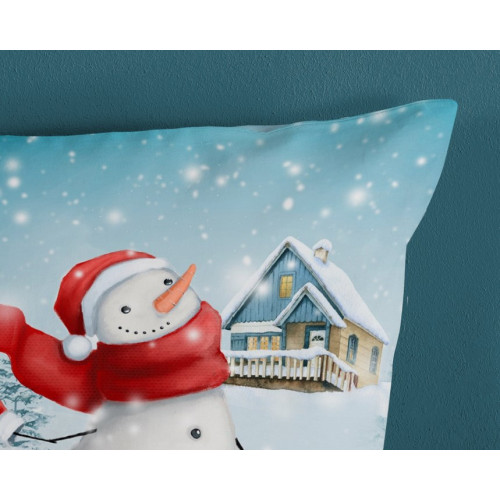 Flonel sengesæt Snowman med snemand i 100% bomuld fra MyTrendyHome.dk