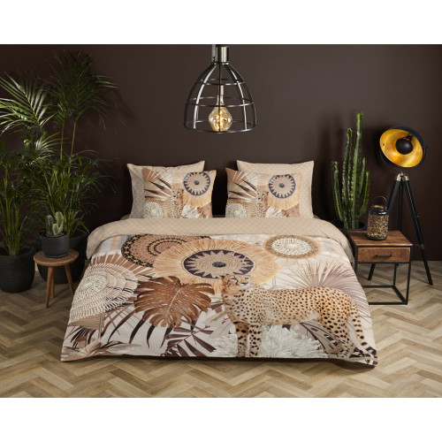 Bomuldssatin sengetøj Raeni med mandala og leopard ornament fra MytrendyHome.dk