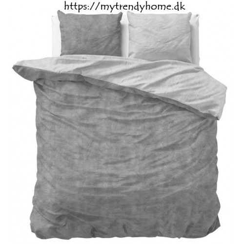 Flonel sengesæt Washed Cotton Grå fra MyTrendyHome.dk
