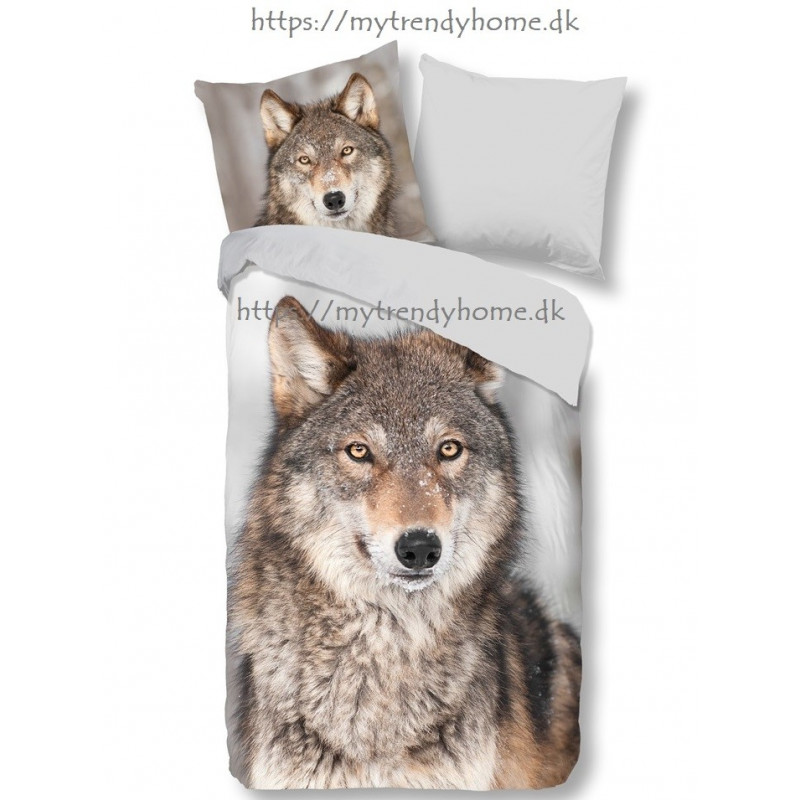 Flonel sengesæt Wolf med 3D ulv i 100% bomuld fra MyTrendyHome.dk