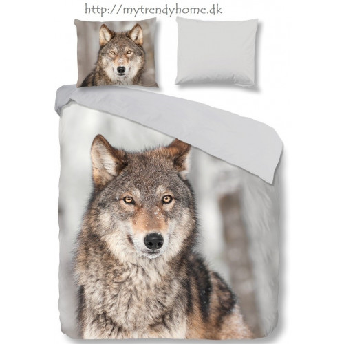 Flonel sengesæt Wolf med 3D ulv i 100% bomuld fra MyTrendyHome.dk